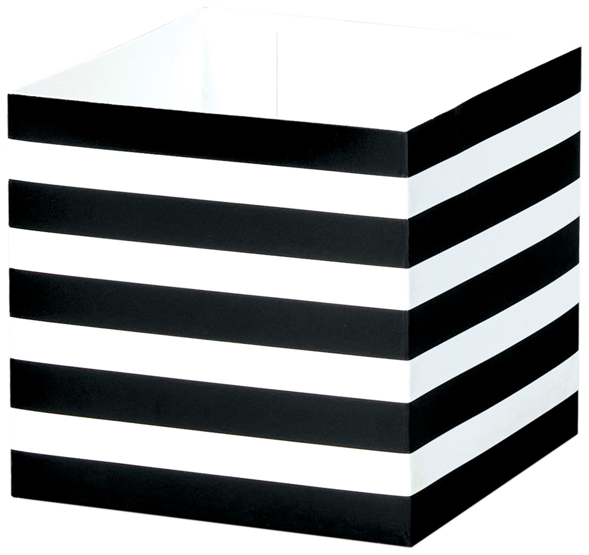 Black & White Stripes - Square Party Favor Gift Box - 3-3/4 x 3-3/4 x 3-3/4"