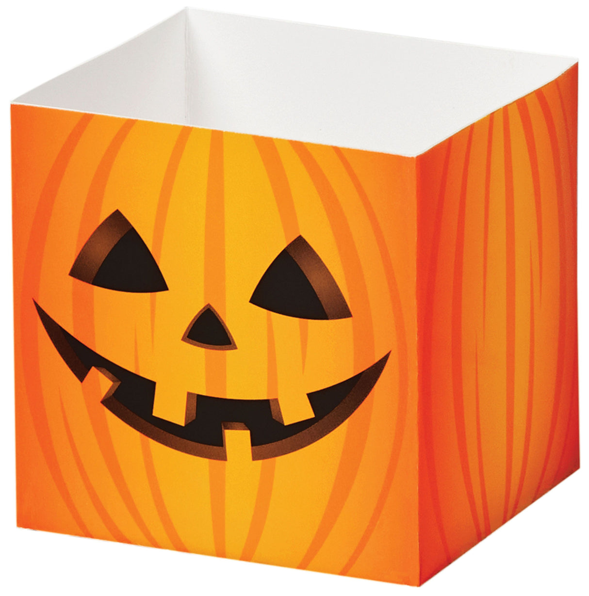 Halloween Pumpkin - Square Party Favor Gift Box - 3-3/4 x 3-3/4 x 3-3/4"