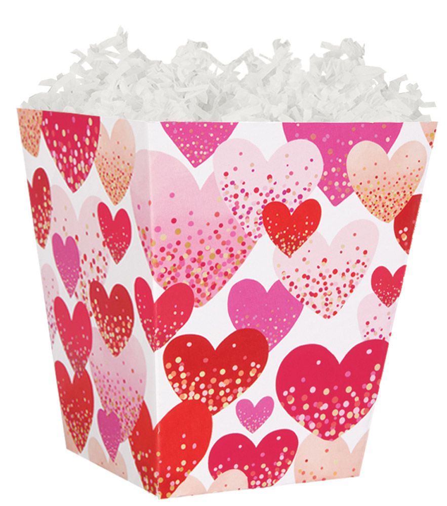 Confetti Hearts - Sweet Treat Boxes - 4 x 4 x 4-1/2"