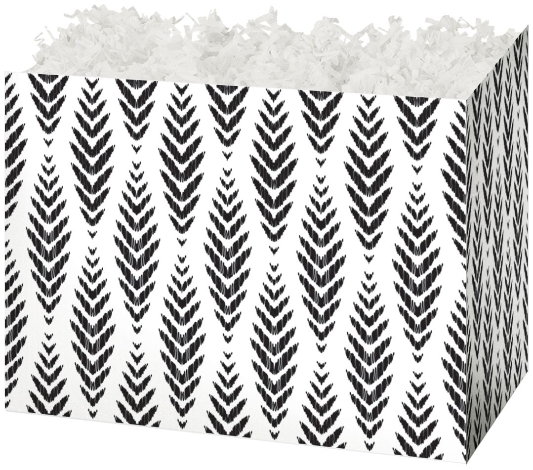 Boho Feathers - Basket Box - 10-1/4 x 6 x 7-1/2"