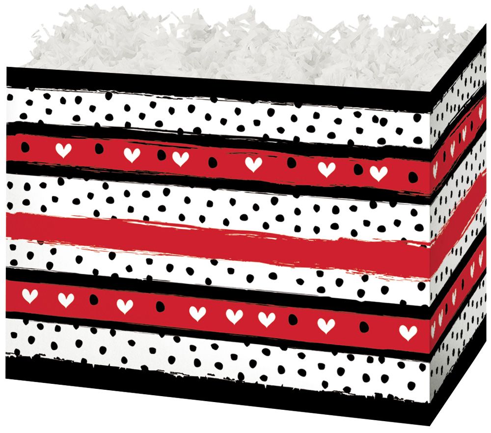 Hearts & Dots - Basket Box - 10-1/4 x 6 x 7-1/2"