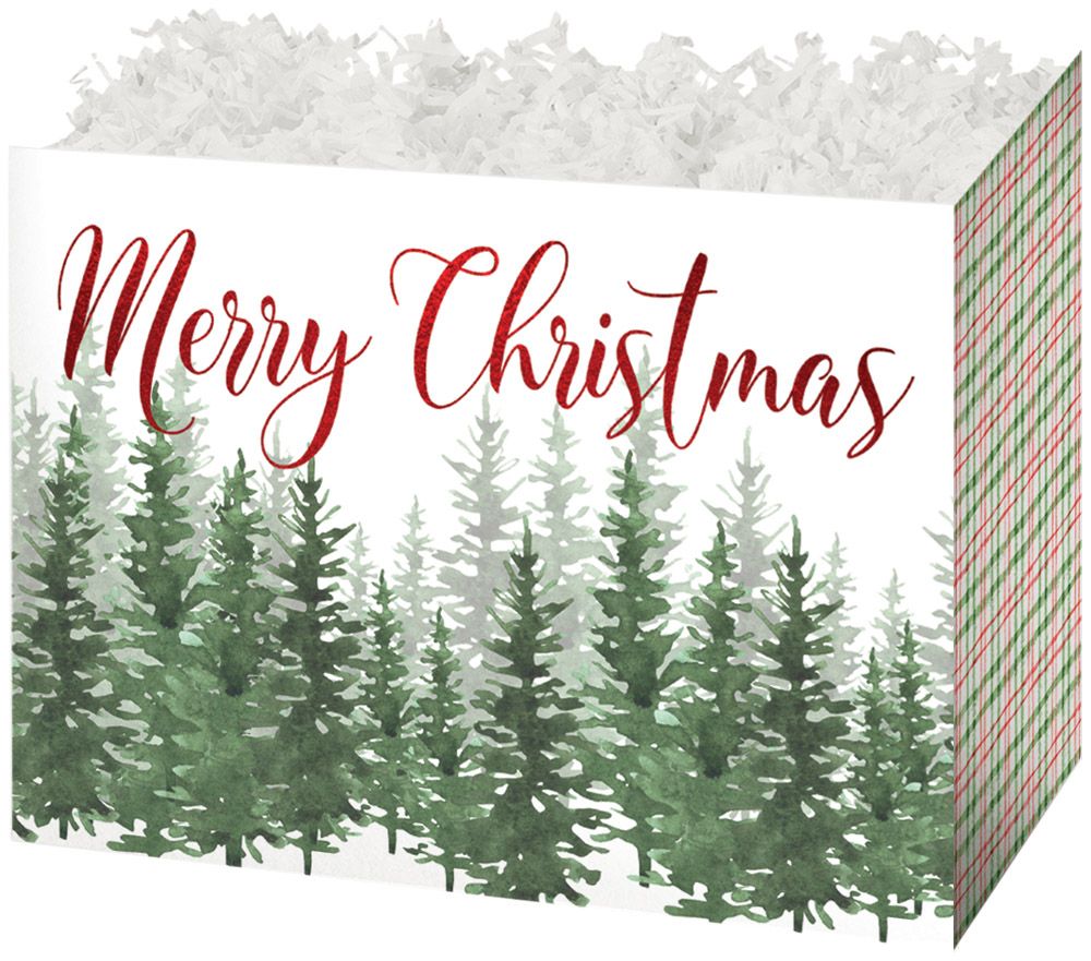 Evergreen Christmas - Basket Box - 10-1/4 x 6 x 7-1/2"
