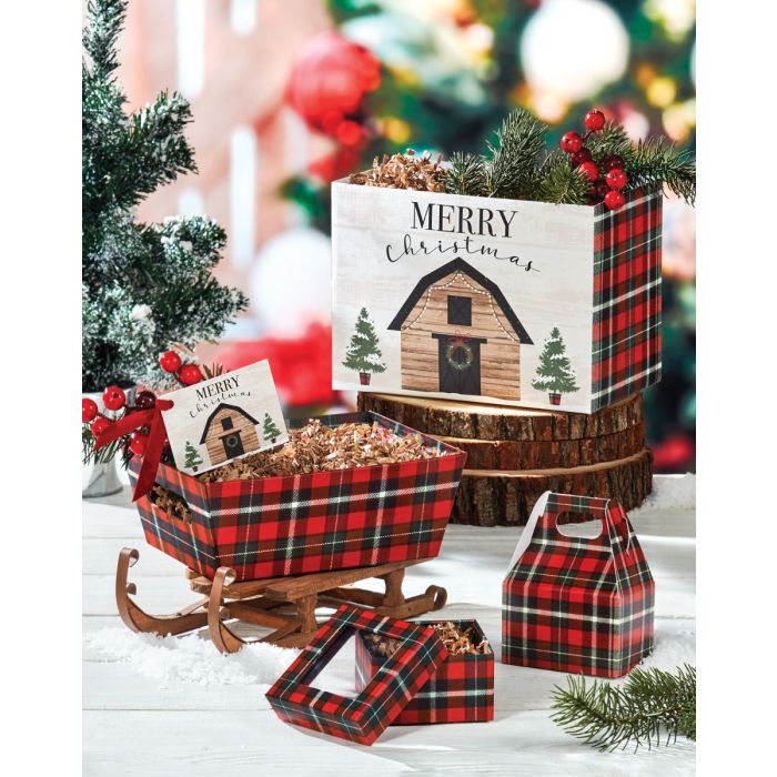 Christmas Plaid Farm House Gift Box Collection