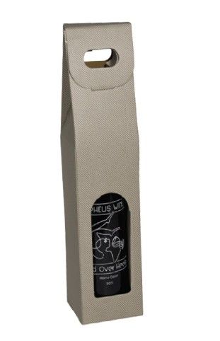 Gray (Groove Texture) - 1 Bottle Carrier - 3-1/2 x 3-1/2 x 15"
