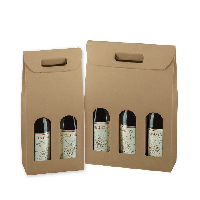 Natural Kraft Smooth Wine Carriers & Boxes