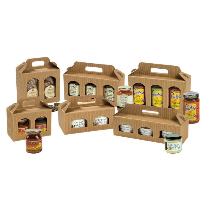 Window Jar Carriers - Textured Kraft