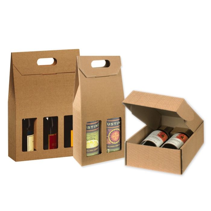 Tawny Textured Wine Boxes