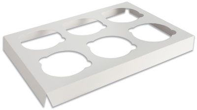 White - 6 Piece Cupcake Insert - 7 x 10" (2-1/2" Dia Cupcake)