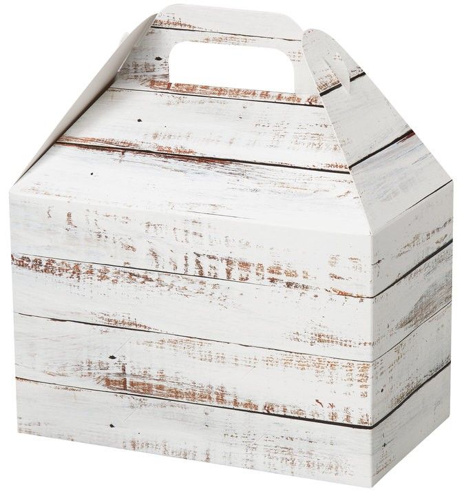 Distressed White Wood - Gable Box - 8-1/2 x 5 x 5-1/2"