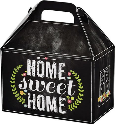Chalkboard Home Sweet Home - Gable Box - 8-1/2 x 5 x 5-1/2"