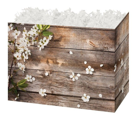 Rustic Blossoms - Basket Box - 6-3/4 x 4 x 5"