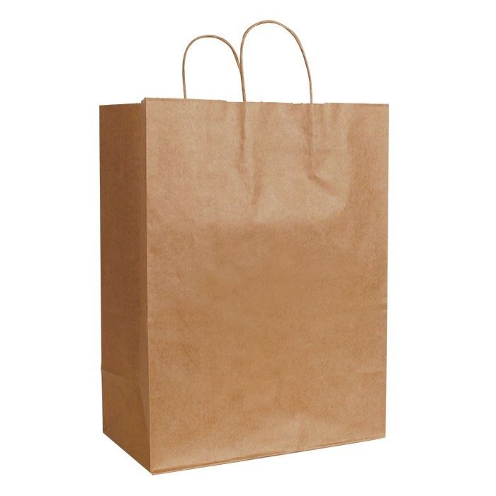 Natural Kraft - Paper Restaurant / Take Out Bag - 13 x 7 x 17"