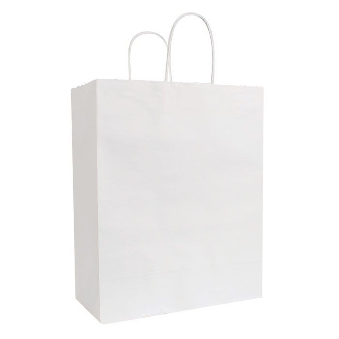 White Kraft - Paper Restaurant / Take Out Bag - 13 x 7 x 17"