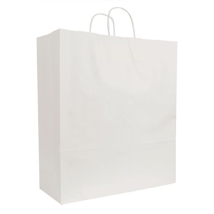 White Kraft - Paper Restaurant / Take Out Bag - 18 x 7 x 18"