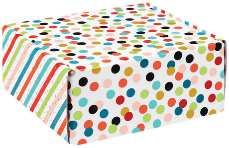 Dots & Stripes - Decorative Mailer - 9 x 9 x 4"