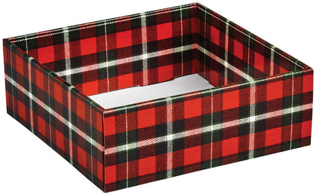 Christmas Plaid - Decorative Trays - 8 x 8 x 3"