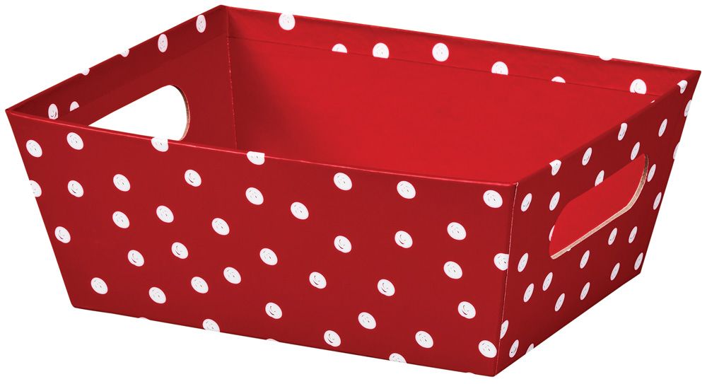 Red & White Dots - Market Tray - 9 x 7 x 3-1/2"