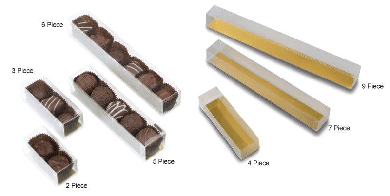 Clear Gold Bottom Candy Box - (6 Pc.) 8-1/16 x 1-1/4 x 1-3/16"