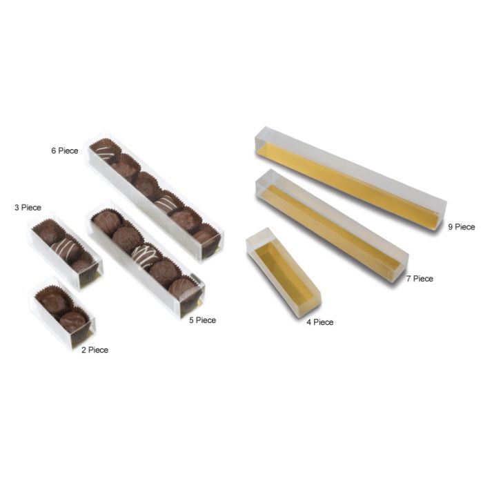 Gold Bottom Rectangle Boxes - Clear