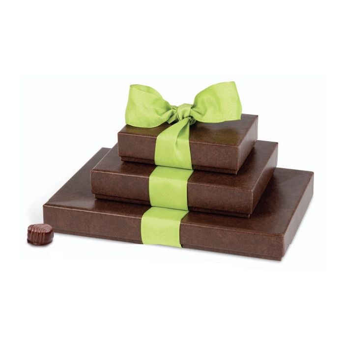 Brown Faux Leather Rigid Chocolate Boxes