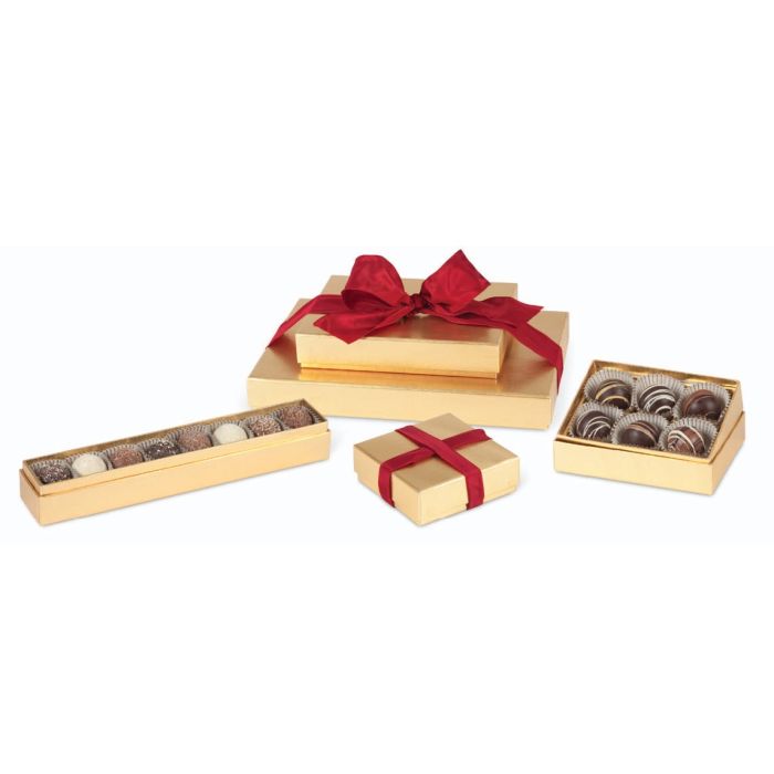Gold Rigid Truffle Boxes