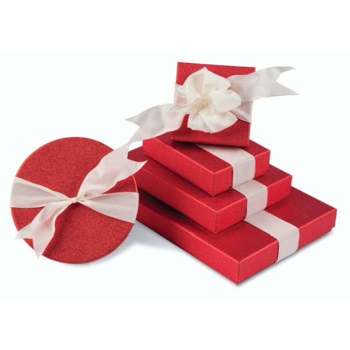 Sparkle Red Rigid Candy Boxes