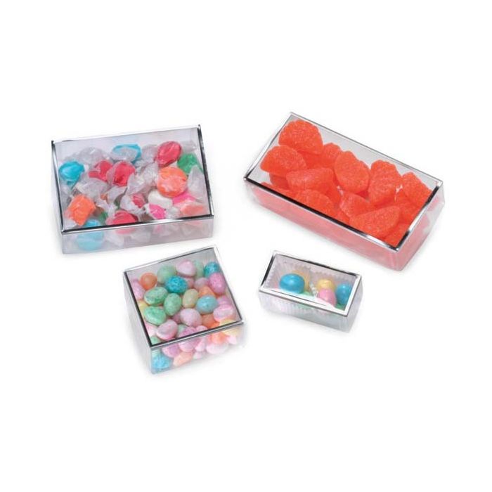 Rectangle Silver Rimmed Clear Boxes