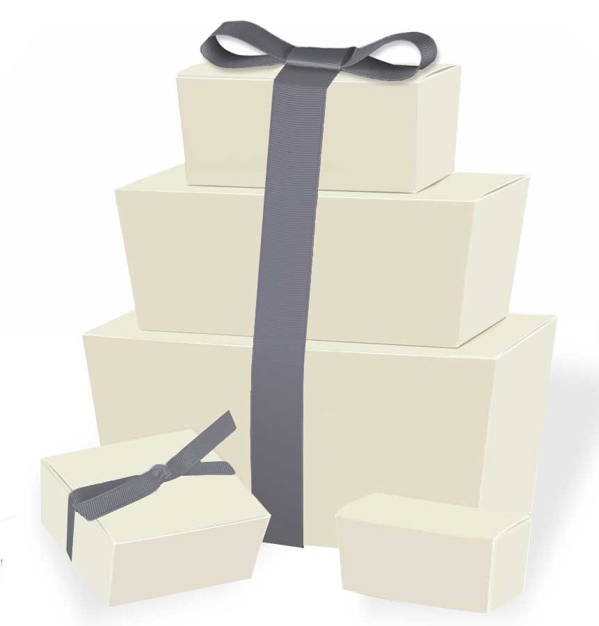 Cream - Ballotin Box - (1/4 lb) 4-1/8 x 2-5/8 x 1-7/8"