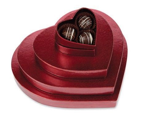 Crimson Hearts - Heart Shaped Candy Box - (1 lb) 9-1/8 x 7-1/2 x 1-1/8"