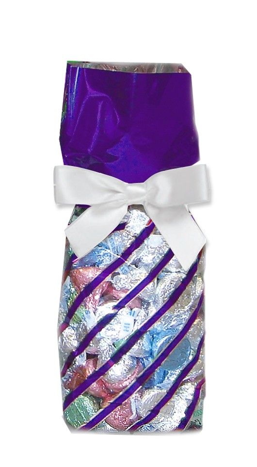 Solid Top Diagonal Stripes Purple - Stand Up Candy Bag - (1 lb) 2-3/4 x 2 x 11"