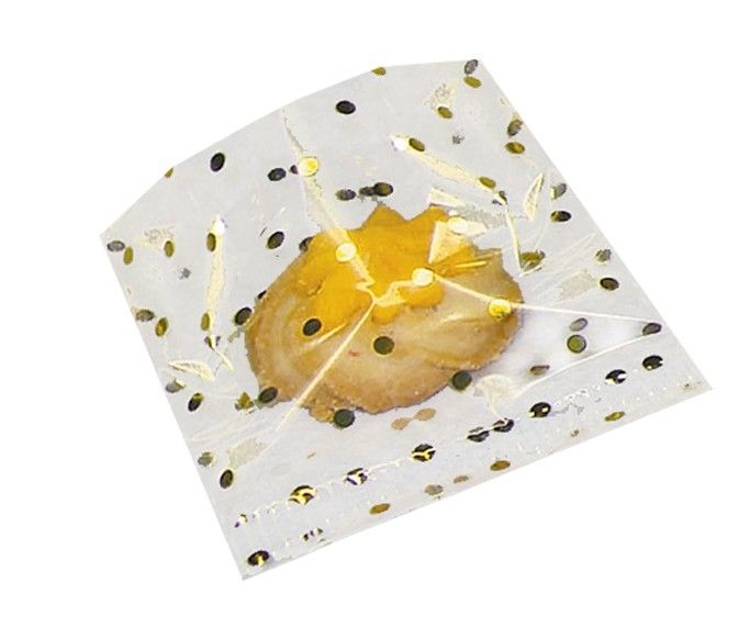 Small Dots Gold - Flat Foil Accent Candy Bag - 2-1/4 x 4"