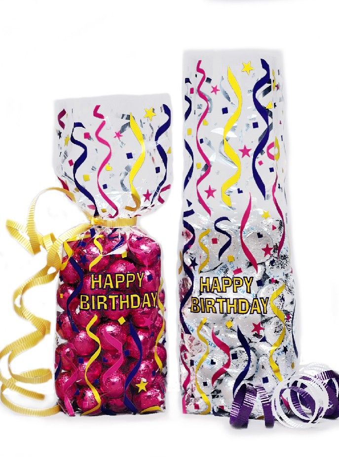 Happy Birthday - Stand Up Candy Bag - (1/2 lb) 2-1/4 x 1-7/8 x 9-1/2"