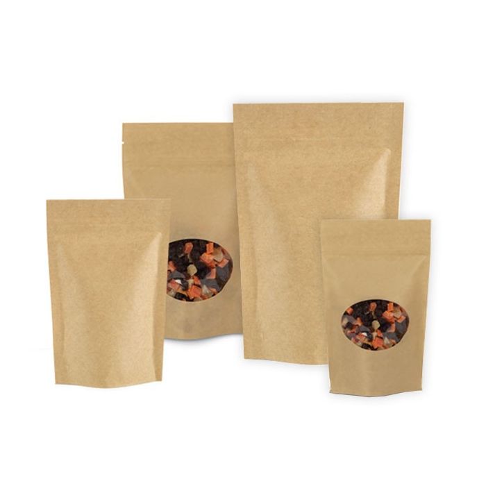 Kraft Stand Up Zipper Pouches