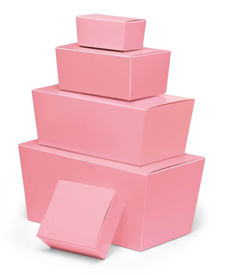Pink - Ballotin Box - (4 Pc.) 2-5/8 x 2-1/2 x 1-1/4"