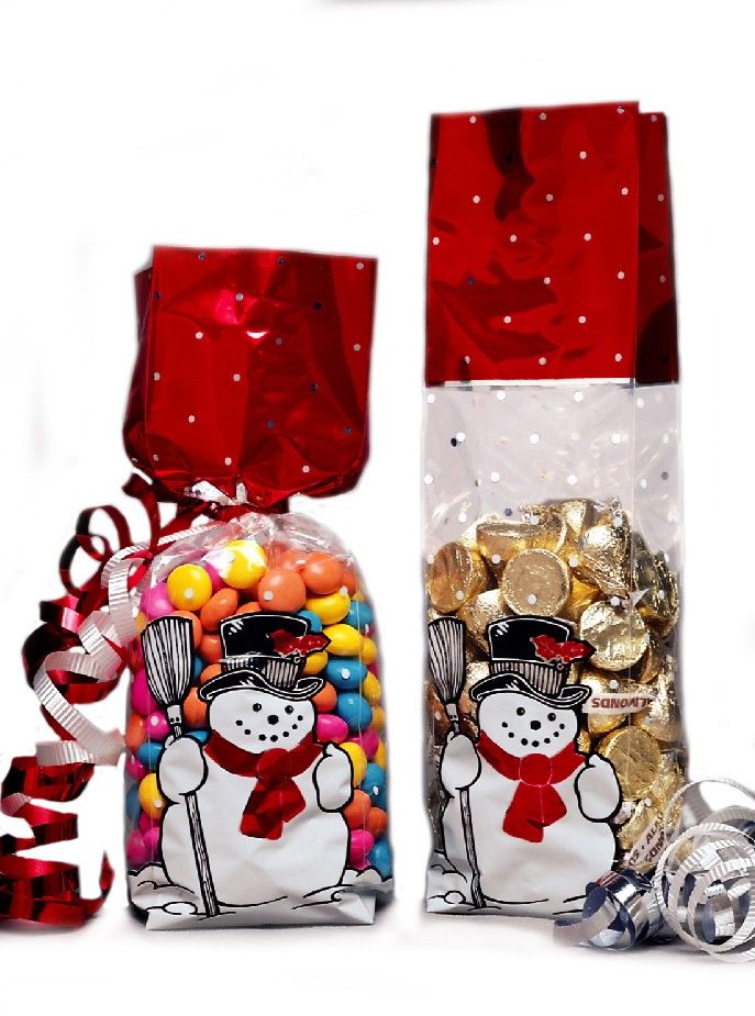 Snowman - Stand Up Candy Bag - (1 lb) 2-3/4 x 2 x 11"