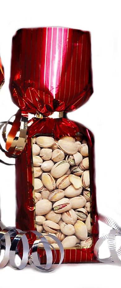 Striped Window Red/Gold - Stand Up Candy Bag - (1/2 lb) 2-1/4 x 1-7/8 x 9-1/2"