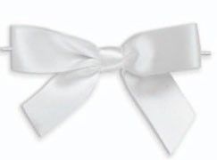 White - Self Adhesive Bow - 3-1/2" Bow - Self Adhesive