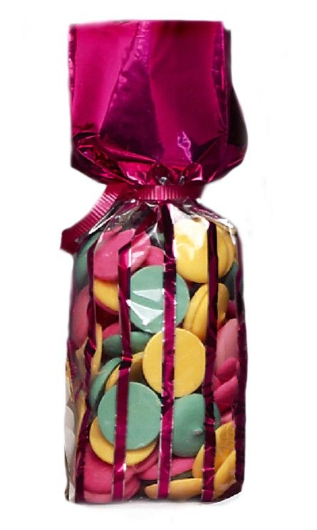 Solid Top Vertical Stripe Pink - Stand Up Candy Bag - (1 lb) 2-3/4 x 2 x 11"