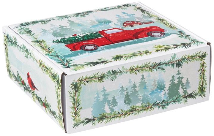 Farmhouse Christmas - Decorative Mailer - 8 x 8 x 3"