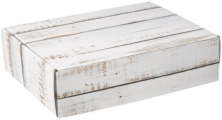 Distressed White Wood - Decorative Mailer - 12 x 9 x 3"