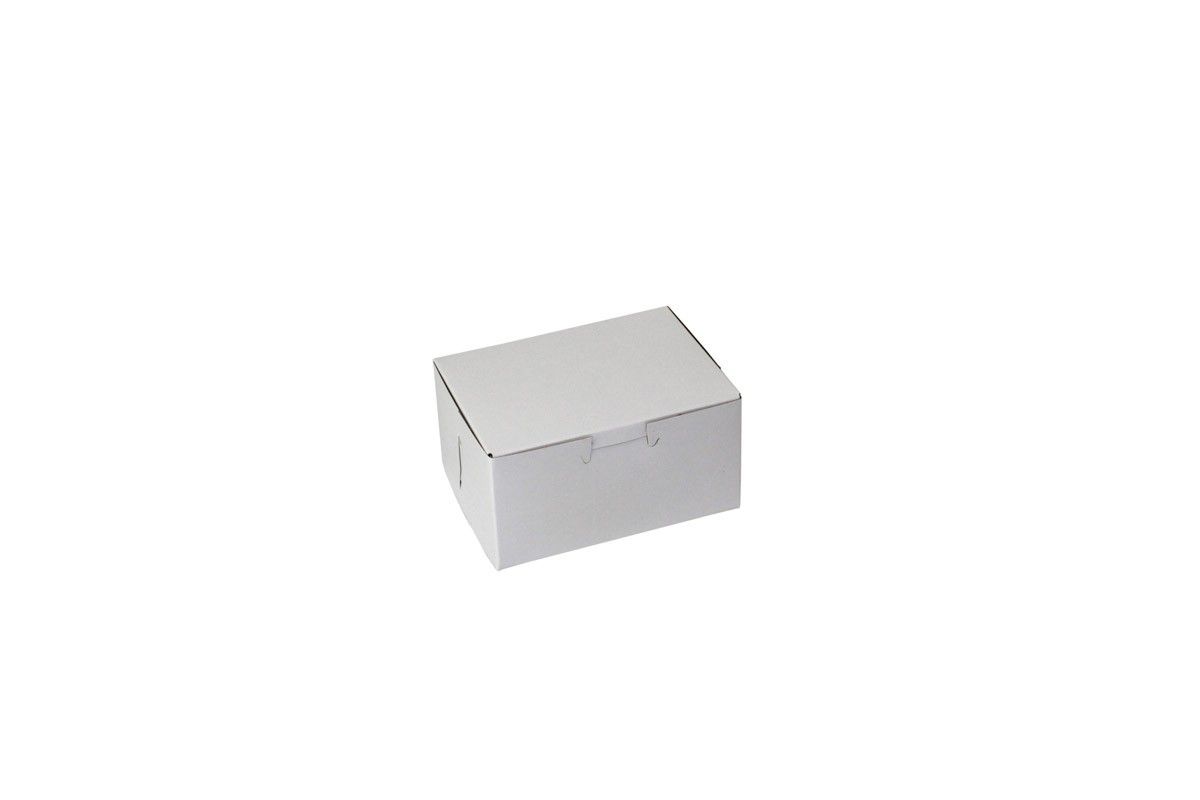 White - 1 Pc. Cake Box - 5-1/2 x 4 x 2-7/8"