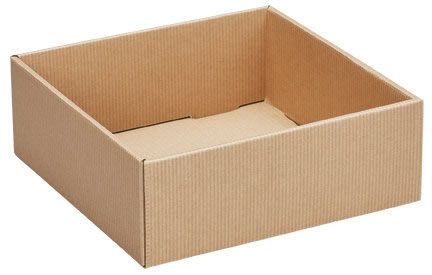 Kraft Stripes - Decorative Trays - 8 x 8 x 3"