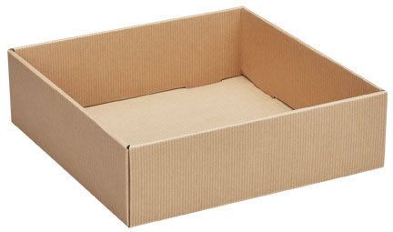 Kraft Stripes - Decorative Trays - 10 x 10 x 3"