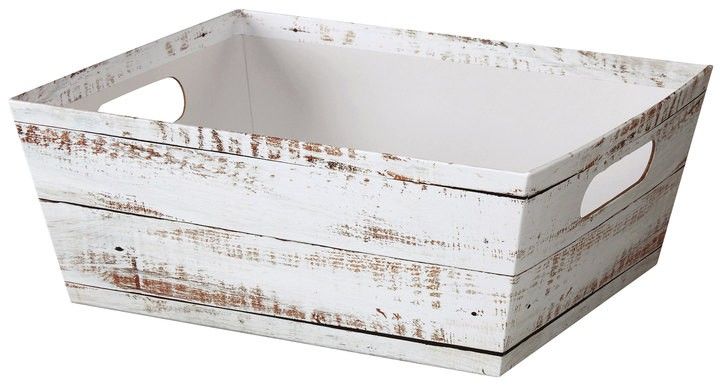 Distressed White Wood - Market Tray - 9 x 7 x 3-1/2"