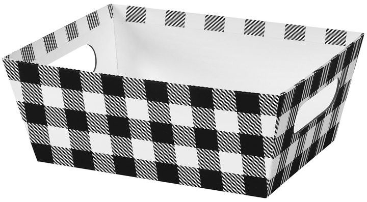 Black & White Plaid - Market Tray - 9 x 7 x 3-1/2"
