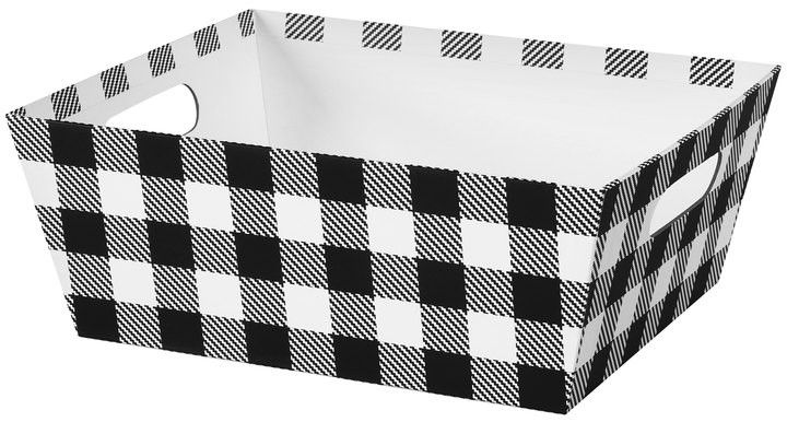 Black & White Plaid - Market Tray - 12 x 9-1/2 x 4-1/2"