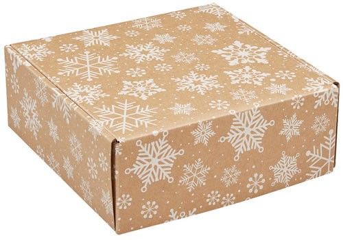 Kraft Snowflakes - Decorative Mailer - 8 x 8 x 3"