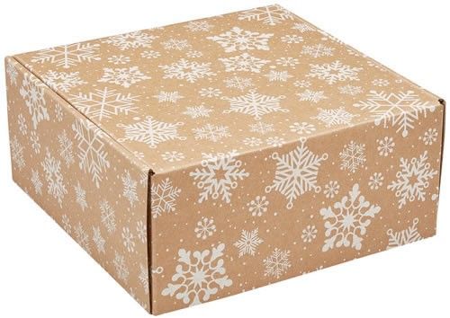 Kraft Snowflakes - Decorative Mailer - 9 x 9 x 4"
