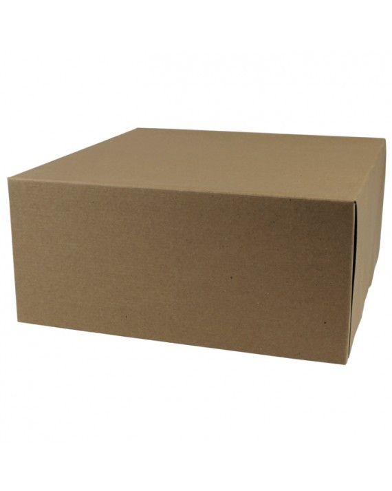 Recycled Natural Kraft Groove - 1 Piece Top Tuck Gift Box - 12 x 12 x 5-1/2"