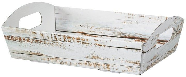 Distressed White Wood - Presentation Trays - 11-1/4 x 7-1/2 x 2-1/2"